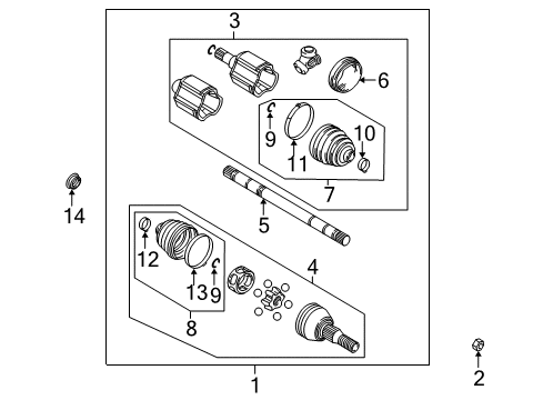 2005 Buick Rendezvous Drive Axles - Front Diagram 2 - Thumbnail