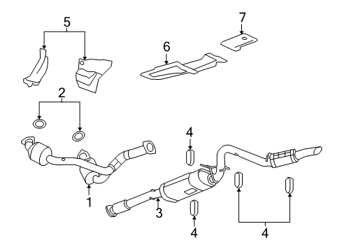 2007 Chevy Silverado 3500 HD Exhaust Components, Exhaust Manifold Diagram 3 - Thumbnail