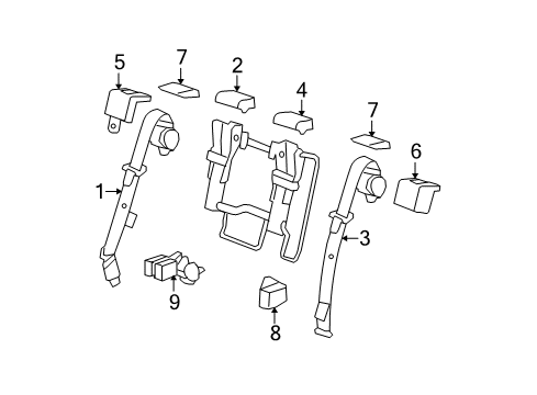 2009 Chevy Suburban 2500 Seat Belt Diagram 5 - Thumbnail