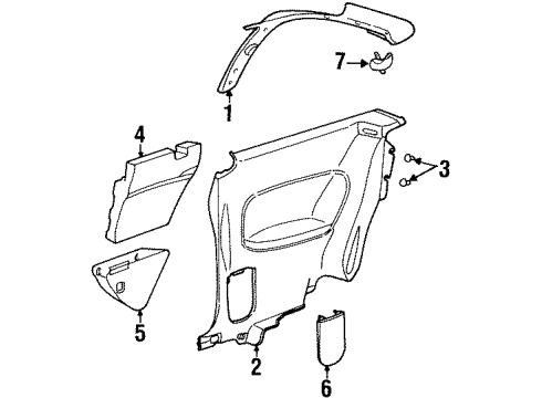 1997 Saturn SC2 Molding Asm,Quarter Window Gage *Medium Duty Bisc Ii Diagram for 21039924