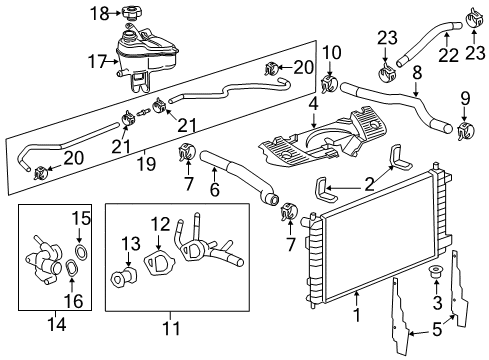 2013 Chevy Impala Radiator Outlet Hose (Lower) Diagram for 19258622