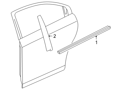 2014 Chevy Cruze Exterior Trim - Rear Door Diagram