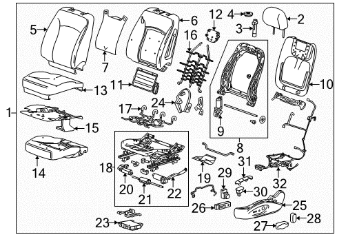 2015 Buick LaCrosse Cover Assembly, Front Seat Back *Choccachino Diagram for 26203897