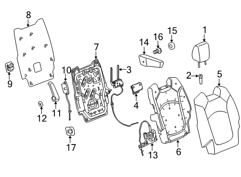 2011 Buick Enclave Cap, Rear Seat Reclining Handle Bolt *Light Ttnum Diagram for 25900258