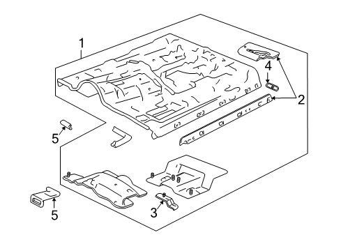 2001 GMC Sonoma Extension, Floor Front Panel Diagram for 15993096