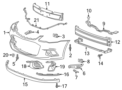 2020 Chevy Sonic Front Bumper Cover Diagram for 42525595