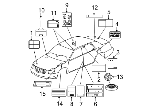 2010 Cadillac DTS Information Labels Diagram