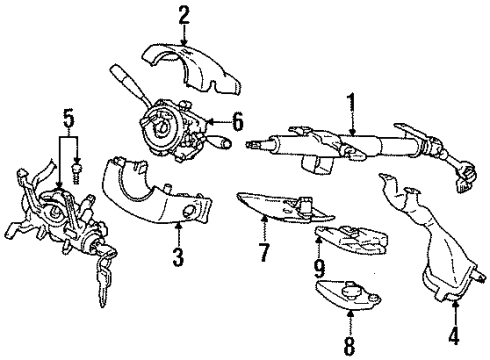 2001 Chevy Metro Column,Steering Diagram for 30013317