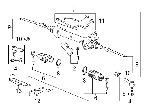 2012 Buick Enclave P/S Pump & Hoses, Steering Gear & Linkage Diagram 2 - Thumbnail