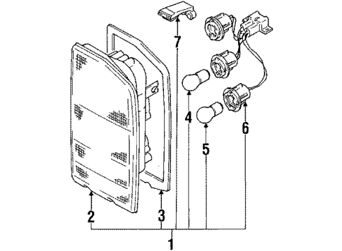 1998 Chevy Tracker Lamp,Tail Diagram for 91171034