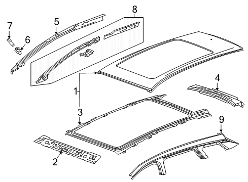 2019 Buick Regal TourX Roof & Components Diagram 1 - Thumbnail