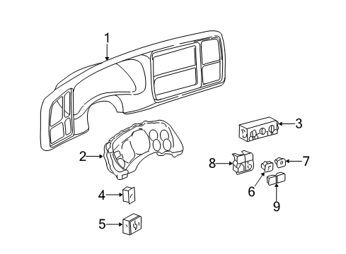 2002 Chevy Silverado 1500 A/C & Heater Control Units Diagram