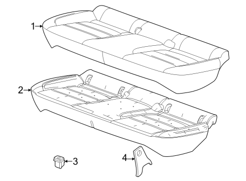 2024 Chevy Trax COVER ASM-R/SEAT CUSH *BLACK Diagram for 42848608