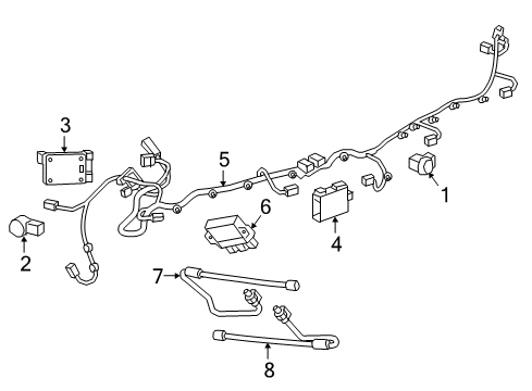 2019 Cadillac XT5 Electrical Components - Rear Bumper Diagram