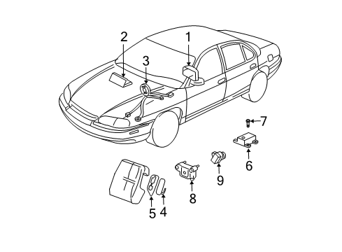 2002 Chevy Monte Carlo Air Bag Components Diagram