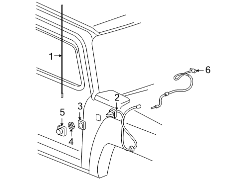 2009 Hummer H3T Antenna & Radio Diagram 1 - Thumbnail