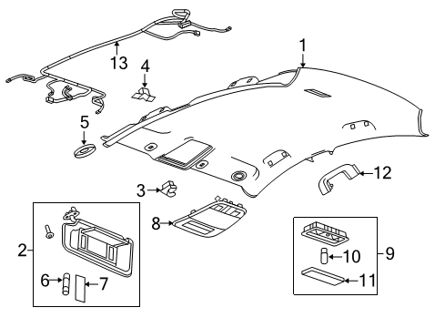 2015 Buick LaCrosse Panel Assembly, Headlining Trim *Neutral Diagram for 90804876