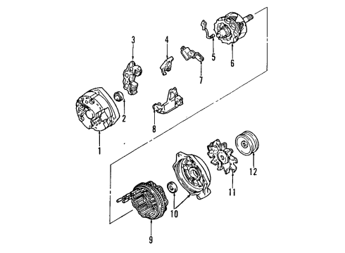 1998 Oldsmobile Aurora Frame Asm,Generator Door End (W/ Bearing) Diagram for 10470419