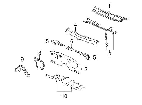 2009 Cadillac SRX Panel Assembly, Air Inlet Grille (Lower) Diagram for 25768133