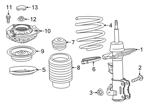 2018 Chevy Camaro Spring, Front Coil Diagram for 84288966