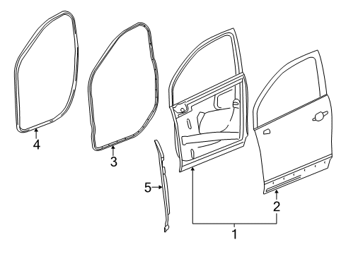 2018 Buick Envision Weatherstrip Assembly, Front S/D (Door Si) Diagram for 84011072