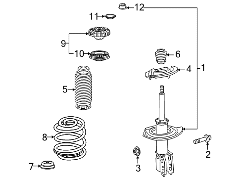 2011 Cadillac SRX Cup,Front Suspension Mount Upper Diagram for 25956856