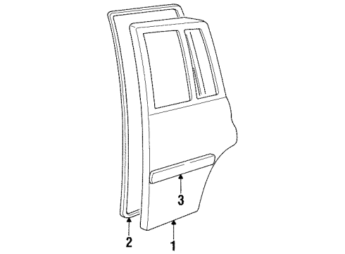 1998 Chevy Tracker Weatherstrip,Rear Door Opening,RH (On Esn) Diagram for 30020011