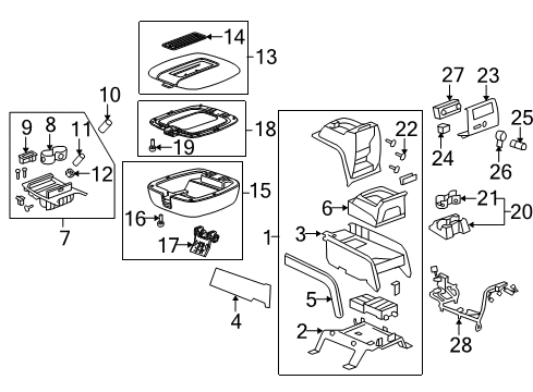 2011 Cadillac Escalade Bumper, Instrument Panel Compartment Diagram for 22596346