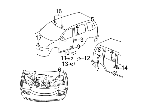 2005 Pontiac Montana Information Labels Diagram 1 - Thumbnail