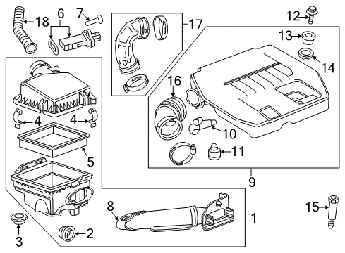 2012 Chevy Volt Clip, Air Cleaner Housing Diagram for 20981161