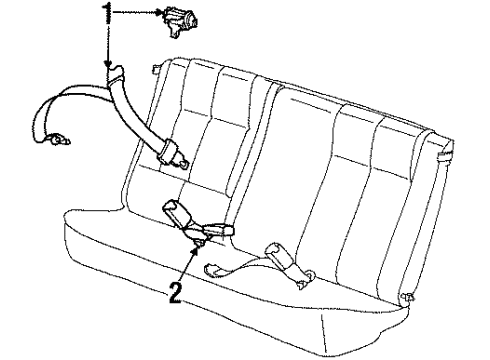 1995 Saturn SW1 Driver Seat Belt Assembly Unit*Medium Duty Bisc Diagram for 21039755