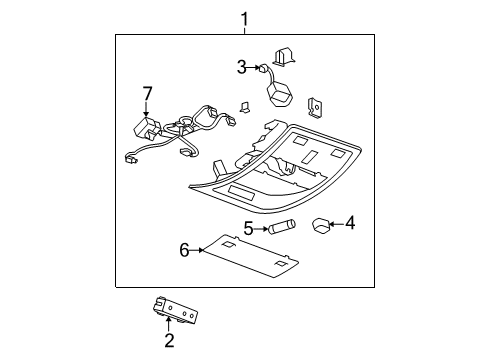 2010 Cadillac Escalade EXT Overhead Console Diagram 2 - Thumbnail