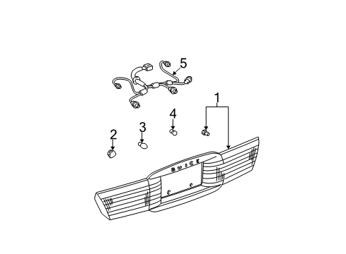 2001 Buick LeSabre Harness Asm,Back Up & Rear License Plate Lamp Wiring Diagram for 16532856