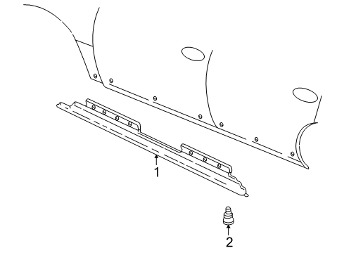 1997 Buick Park Avenue Molding Assembly, Rocker Panel Diagram for 25671240