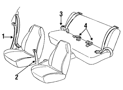 1988 Pontiac Sunbird BELT Diagram for 12330651