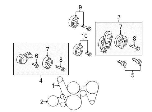 2005 Pontiac GTO Belts & Pulleys Diagram