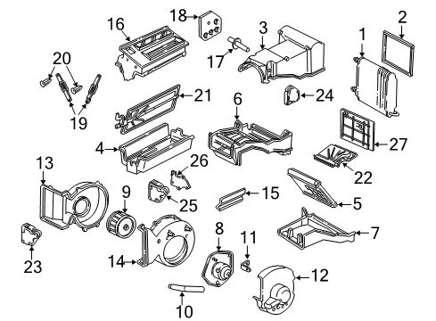 1995 GMC K3500 Heater Core & Control Valve Diagram