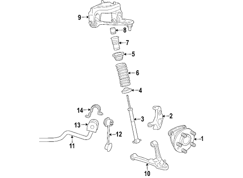 2003 Cadillac CTS Bracket,Front Upper Control Arm Diagram for 25752929