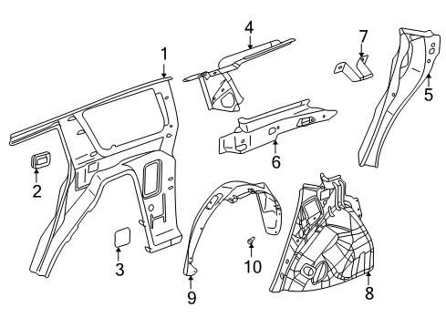 2004 Saturn Vue Reinforcement,Quarter Inner Panel (Belt) Diagram for 22669857