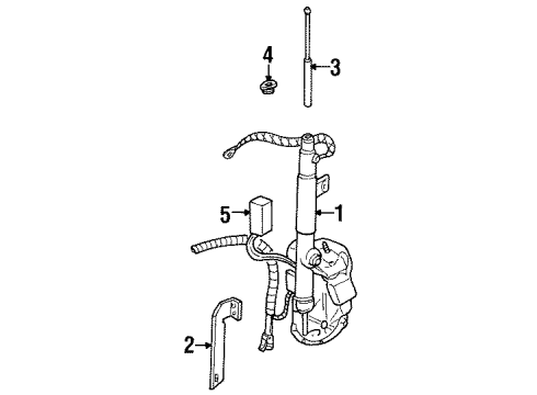 1998 Cadillac Eldorado Cable Asm,Radio Antenna Diagram for 12186063