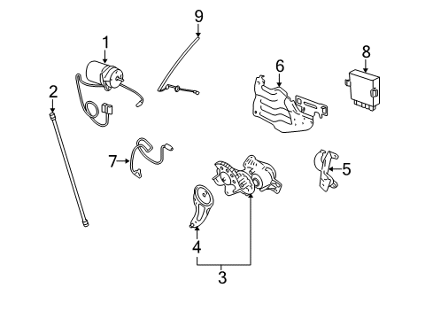 2006 Cadillac SRX Lift Gate Close Actuator Motor Control Module (Low Feq) Diagram for 25889601