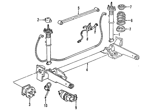 1996 Oldsmobile Silhouette Rear Axle, Ride Control, Suspension Components Diagram 1 - Thumbnail