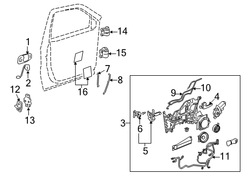 2005 Pontiac Montana Front Door - Lock & Hardware Diagram 2 - Thumbnail