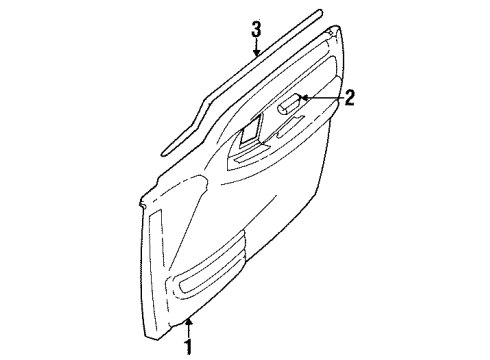 1998 Chevy Tracker WEATHERSTRIP, Side Door Window Glass Diagram for 30016226