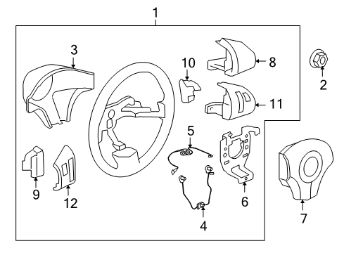 2010 Saturn Sky Steering Wheel Assembly *Ebn/Mdgr/Lts Diagram for 25864147