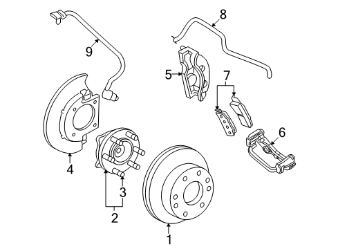 2007 Chevy Suburban 2500 Brake Components, Brakes Diagram 2 - Thumbnail