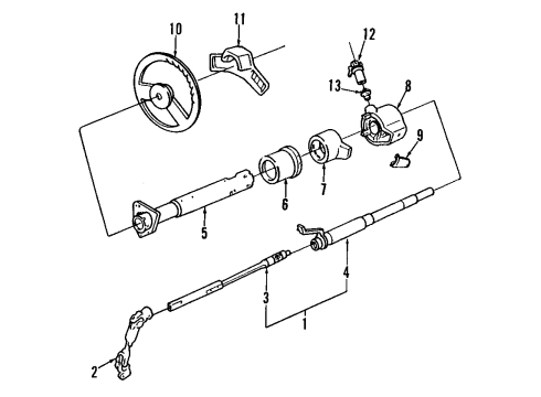 1990 Chevy G10 Steering Column, Steering Wheel Diagram 3 - Thumbnail