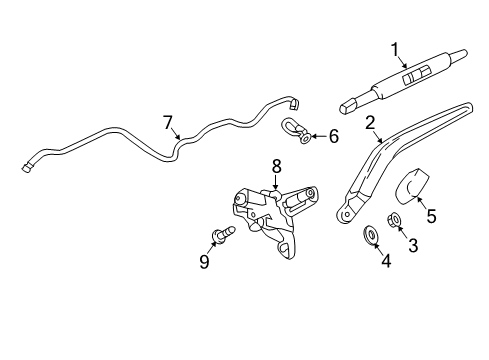 2019 GMC Acadia Hose Assembly, Windshield Washer Lift Gate Extension Rear Diagram for 84233160