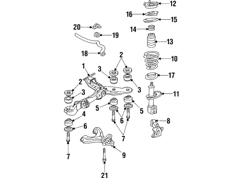 1989 Pontiac Bonneville Front Lower Control Arm Assembly Diagram for 19149203