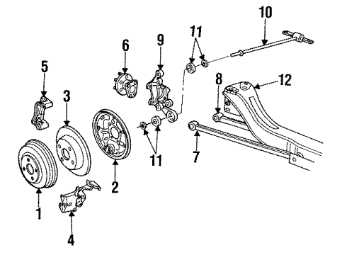 1993 Saturn SW1 Rear Brakes Diagram